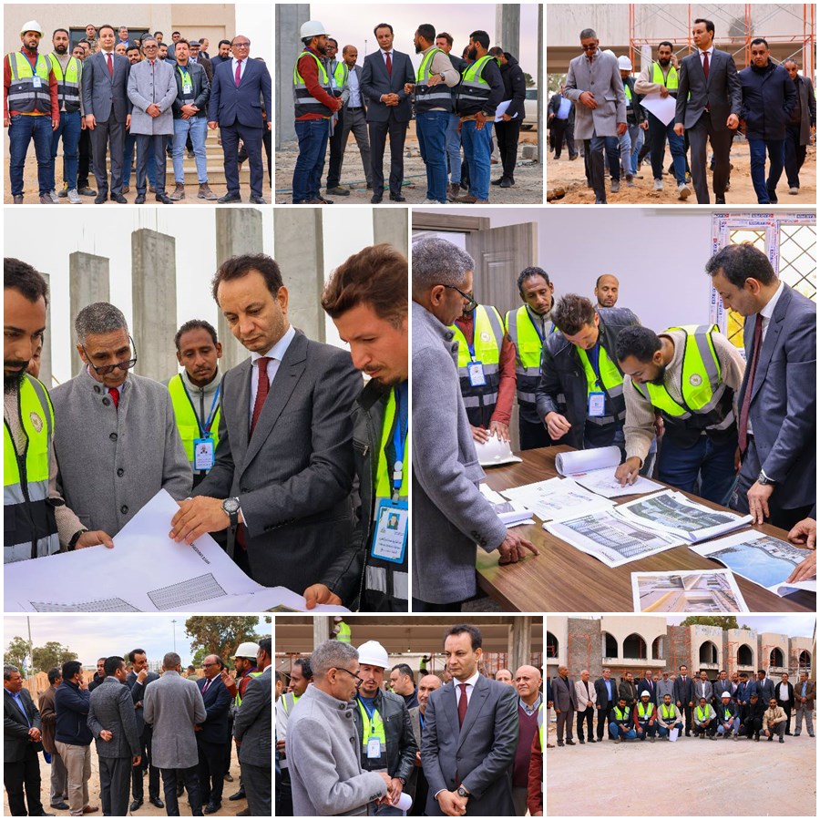 الدكتور بالقاسم خليفة حفتر المدير العام لصندوق التنمية وإعادة إعمار ليبيا يقوم بجولة تفقدية في جامعة سرت للاطلاع على أعمال الصيانة والإنشاءات